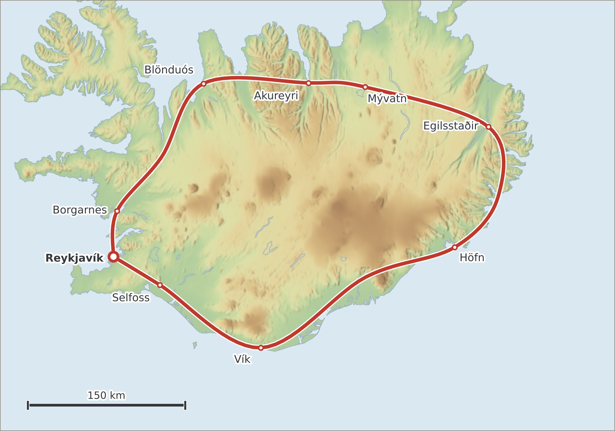 Mapa trasy Island